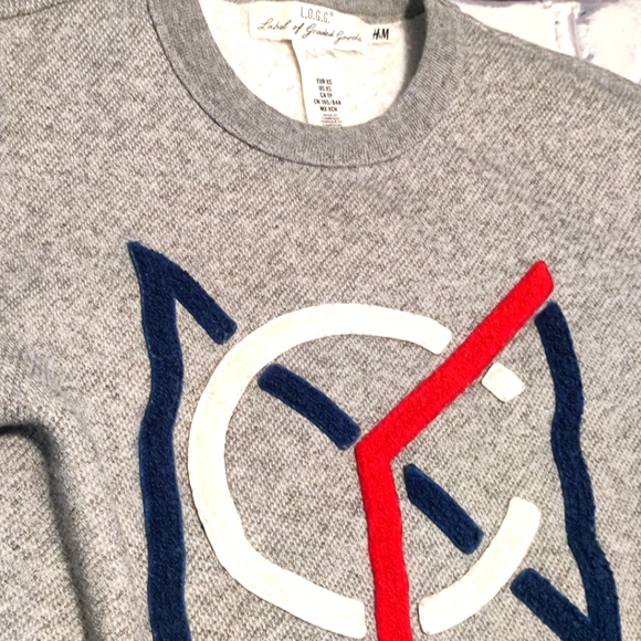 RETRO LOGG NYC CREW NECK GREY SWEATER XS   - Picture 6 of 7